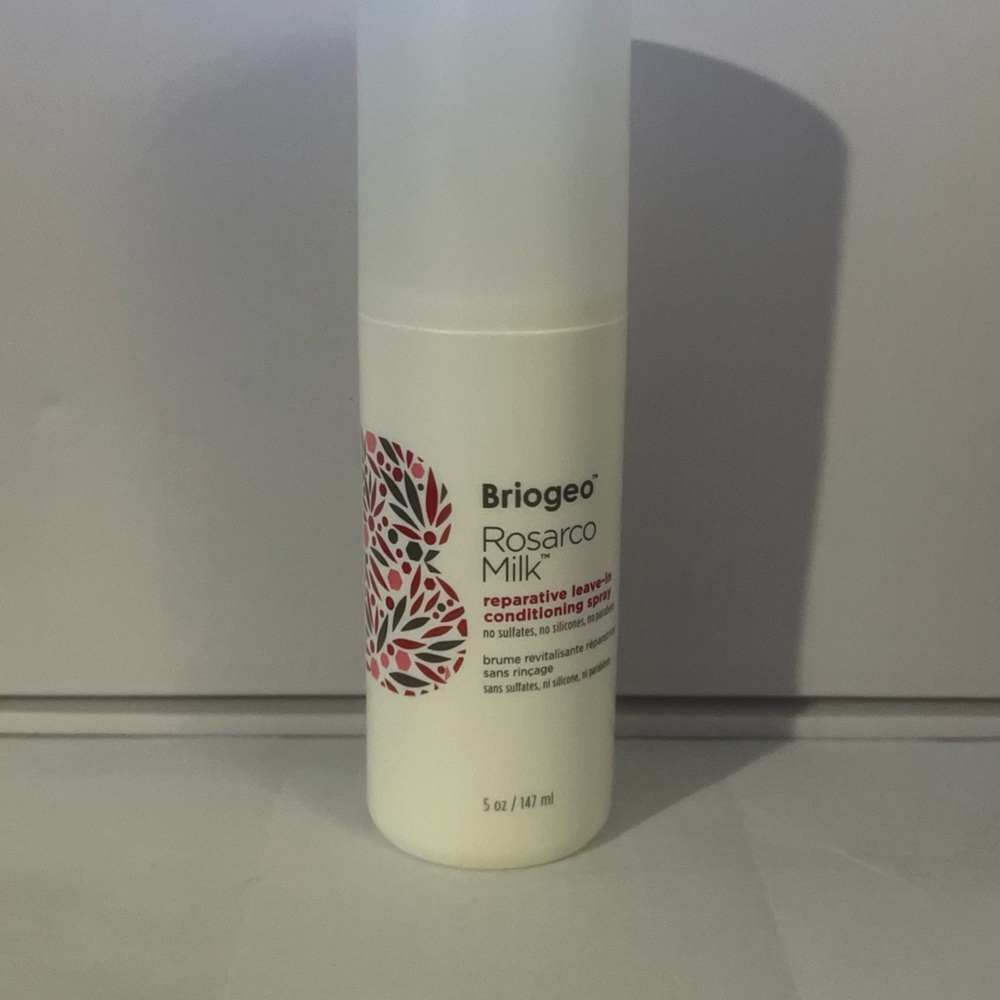 Briogeo Rosarco Milk Conditioning Spray - White with Red and Black Accents